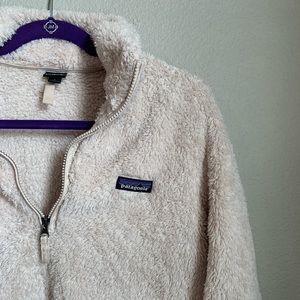 Cream Colored Fuzzy Patagonia Pullover.